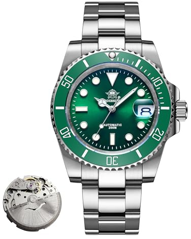 ADDIESDIVE Montre Automatique pour Homme, Diver's 200 m étanche, Montre Mécanique Lumineuse, Mouvement NH35A/8215, Montres de plongée, Bracelet en Acier Inoxydable