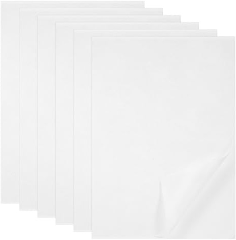 6 ark självhäftande vattenlösliga broderistabilisatorer, A4 (29,7 x 21 cm) självhäftande upplösbart broderipapper för hand och maskinbroderi
