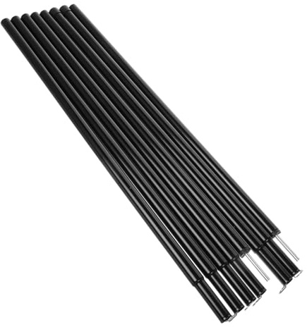 ROMISBABA Section Black Tent Pole Support Frame Stable Camping Tent Rod Replacement for Backpacking Hiking Canopy and Awning Shelter Outdoor Use