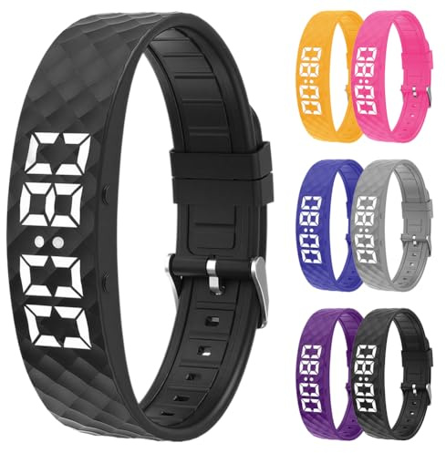 CEWROM Réveil à Vibration et Rappel, Montre d'Alarme Vibrante, Réveil Silencieux avec Fonction Vibreur, Minuteur et 8 Alarmes Quotidiens, Rappel de Boisson pour les Personnes Âgées et Réveil pour