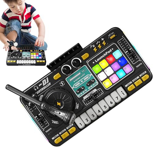 Piano de juguete con micrófono, mezclador de DJ para niños Piano de mesa