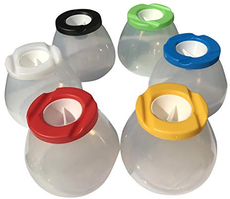 READY 2 LEARN Non-spill pots | Pack of 6 including lids and stoppers | No mess kids paint pots | extra safe non-spill pots