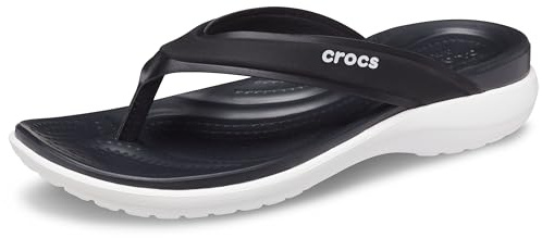 Crocs womens Women's Capri V Sporty | Sandals for Women Flip Flop, Black, 8 US