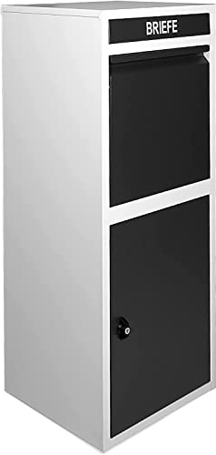 Ondis24 Korona Boîte aux lettres pour colis, paquets, envois de marchandises et lettres avec coffre-fort pour colis (103 cm, gris/noir)