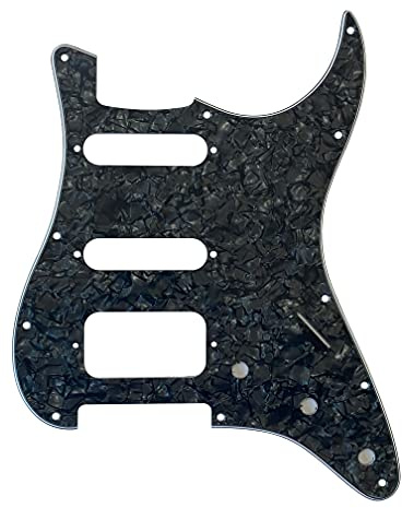 Per Fender Stratocaster 11 viti HSS Style Guitar Pickguard (4 strati nero perlato)
