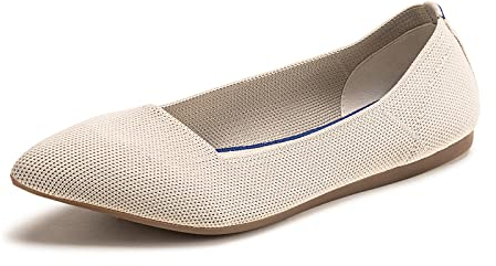 Frank Mully Frauen Spitze Zehe Ballett flach Strickkleid Schuhe Low Wedge Flache Schuhe Komfort Slip On Flats Schuhe für Frau Klassische weiche Schuhe