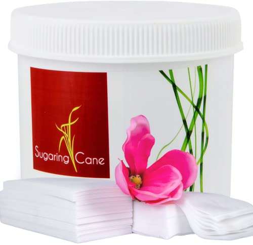 Sugaring Zuckerpaste + 100x Enthaarungsstreifen | 100% Vegan Natur | sanfte schmerzarme Haarentfernung | 1 Dose Zuckerwachs | seidig glatte Haut bis zu 4 Wochen | für Männer und Frauen | 500g (Strong)