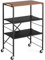 COSTWAY Servierwagen 60x40x89cm, Beistelltisch mit Rollen, Küchenwagen mit Holzablage & Metallrahmen, Rollwagen für Küche, Wohnzimmer