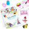 3D-Stift-Druck-Zeichenbuch, wiederverwendbar, farbig, 40 Muster, dicke Papiervorlagen mit zwei transparenten Platten, 3D-Malerei-Graffiti-Schablonen für Kinder, DIY-Geschenke, Vomika
