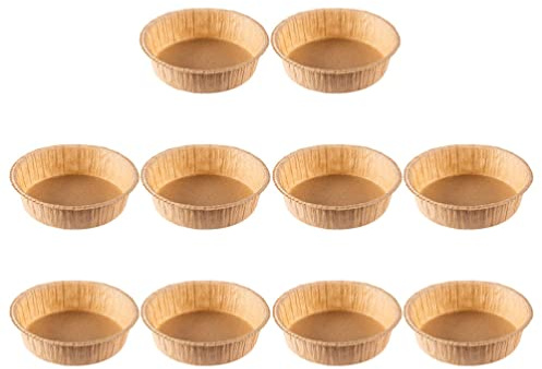 Kichvoe 10pezzi Teglie Di Carta Usa e Getta Teglie Rotonde Per Torte Da Forno Antiaderenti Per Cottura Di Dolci e Pane