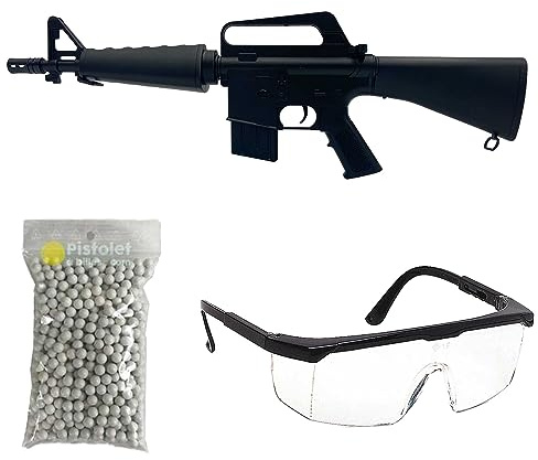 Saigo Defense Confezione Fucile Airsoft Modello M308 Spring/Colori: Nero/Materiale: plastica ad Alta Resistenza/Potenza 0,5 Joule/Fornito con Accessori