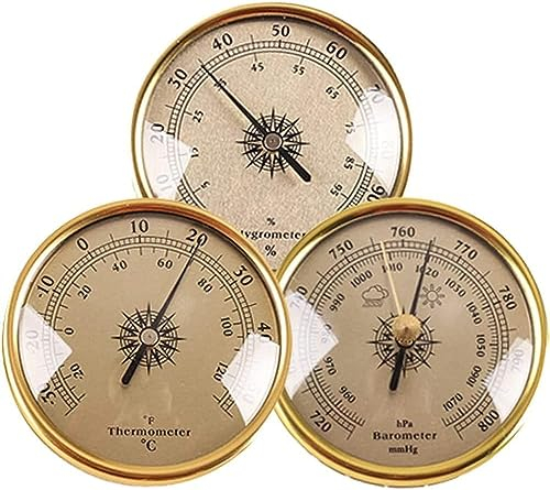 OUSIKA Barometer, traditionelle Wetterstation, traditionelles Barometer, traditionelle Wetterstation, 3-in-1-Luftdruckmesser, Thermometer, Barometer, Hygrometer, 72 mm, Angelzubehör, Werkzeuge, for Wa
