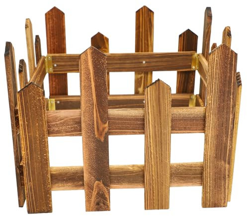 BESPORTBLE Piccola Recinzione in Legno Carbonizzato Per Schermatura Della Privacy Del Giardino Recinzione Divisoria in Legno Per Esterni Del Cortile Del Giardino