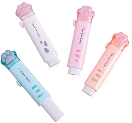 Push-pull katt tass söt radergummi flicka pennsuddgummi student gummi tecknad penna suddgummi barn skolmaterial priser kontor suddgummi