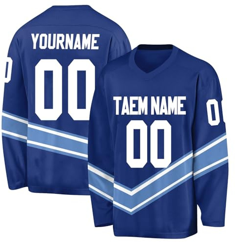 Custom Ice Hockey Jersey for Mens Boys Customizable Personalized Ice Hockey Gifts Ice Hockey Practice Shirts Dark Blue