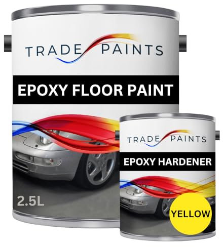 2 Pack Epoxy Garage Concrete Floor Paint - 2.5 Litre (Safety Yellow BS08E51)