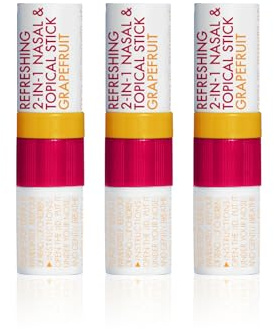 Herb Island 2 in 1 Nasal Stick Inhaler, Nose Refreshing VapoInhaler, Essential Oil Rub, On-The-Go, Freshing, Focus, Awake (Hot Grape 3PC)