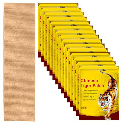 KUWUNG 120 Pièces Patch Baume du Tigre, Patch Anti Douleur, Patch Chauffant Dos, pour Douleurs Musculaires et Articulaires