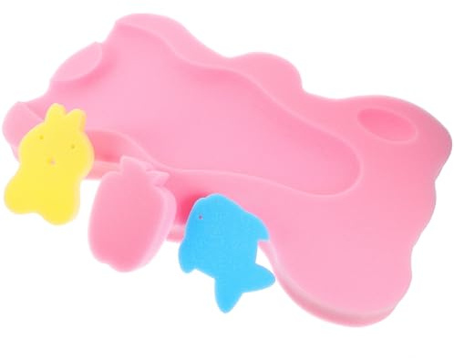 JEWEDECO Bath Cushion Mat Soft Anti-Skid Sponges Support Pad for Newborns Bathtub Mat Head Neck Back Protection