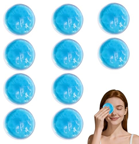 GVSS 10 Pièces Poche de Glace Réutilisable en Gel Bleu 7cm,pour Compresses Chaudes et Froides,Compresse pour Blessures,Gonflements et SPA des Yeux,pour Soulagement de la Douleur à Domicile