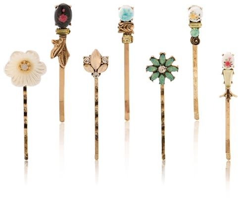 Wasise Vintage Hair Clips, 7PCS Hairs Pins for Women, Decorative Bobby Pin | Alloy, French Colorful Floral Accessories, Hairpins Ladies for Thick Thin Hairstyles Accessories, Hairpin Flower
