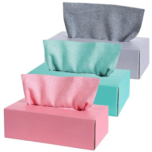 Latemeia engångsrengöringsdukar, 60-pack engångs mikrofiber rengöringsdukar, återanvändbara mikrofibertrasor – 3 färgkodade lådor (20 stycken vardera), våta och torra flera ytor för kök, Cl