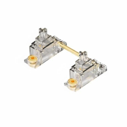 Moyeetings Mekaniskt tangentbordsstabilisatorset med automatisk kompenserande elastisk struktur med skruv-i PCB-kablar och PTFE-dynor. 2 mm till 1,6 mm PCB-kompatibilitet lämplig, transparent vit
