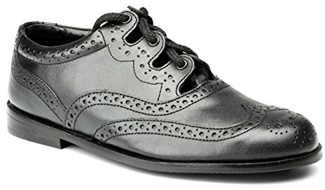 AE Struthers - Thistle The Boys Brogue - Traditional Leather Ghillie Brogue with Rubber sole