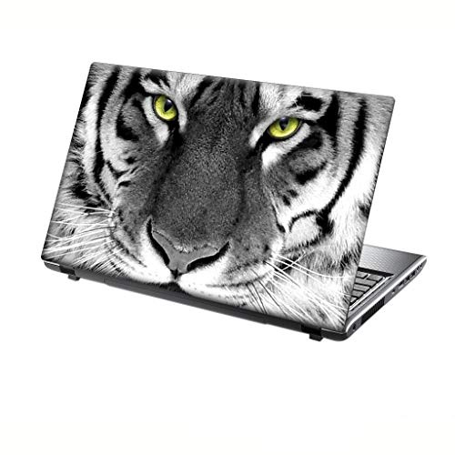 TaylorHe 13-14 Autocollants en Vinyle coloré avec Motif pour Ordinateur Portable (34cm x 23,5cm) Laptop Skin visage de tigre, animal sauvage