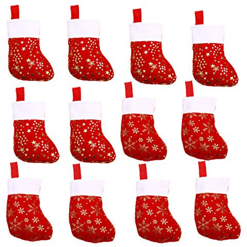 VEYLIN Pack of 12 Felt Christmas Stockings for Fireplace