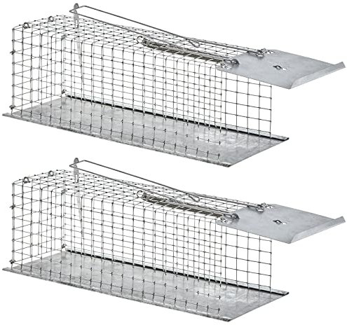 ARTECSIS 2 Pièges à Rat Vivant 29x12x12cm, Nasse en Acier galvanisé/Intérieur Extérieur