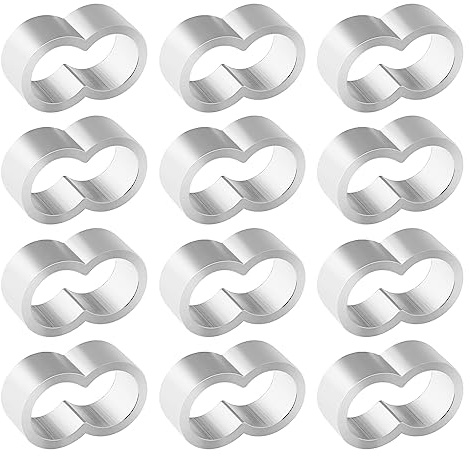 50 st vajer choke-klämmor aluminium pressklämmor kompatibla med 8 mm spänningsrep krympögla ärmar tillbehör silver