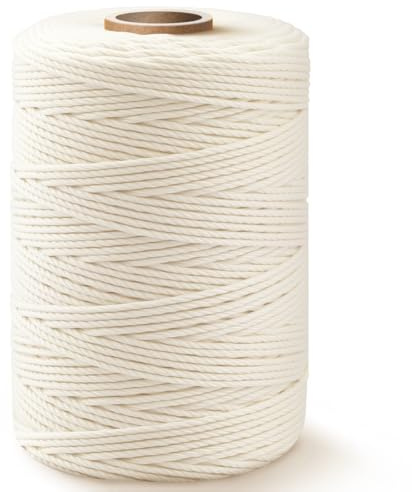 SMART&CASUAL 600 Feet 2mm Cotton Butcher Twine String Soft Food Safe for Cooking Craft Baker Kitchen Meat Turkey Sausage Roasting Gift Wrapping Gardening Crocheting Knitting