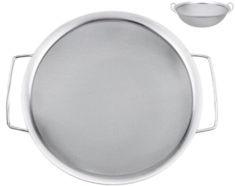 Fine Mesh Paint Strainer, Fine Mesh Sieve - 60 Mesh Round Stainless Steel Sieve | Emulsion Honey Strainer, Paint Bucket Filter Tool, Wire Strainer with Handle for Home, Engine Coolant, Glaze, Resin