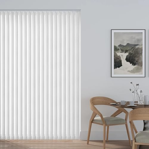 WINZOW Made to Measure Vertical Blinds 89mm (3.5) Fabric Complete Set Headrail & Slats | Custom Size Vertical Window Blinds Up To 100cm Width x 130cm Drop | Light Filtering Blinds for Windows & Doors