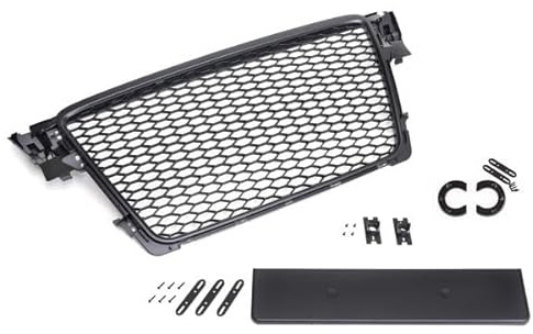 Kühlergrill Frontgrill Wabengrill Sport kompatibel mit A4 B8 8K mit Kennzeichenhalter Für Modelle mit/ohne PDC (Park Distance Control) nicht passend bei Allroad Modellen.