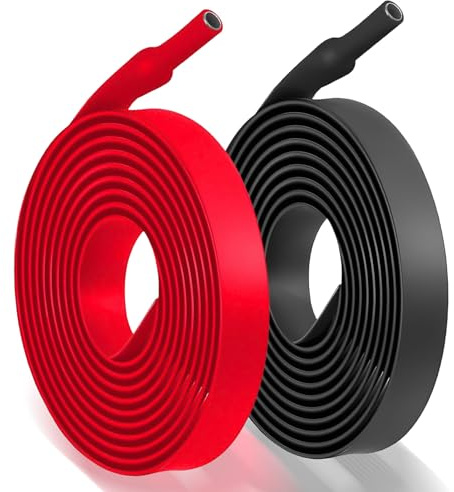 2 stycken 4:1 krympslang, Ø 12 mm och 2 m längd, krympslangar med lim, vattentät och isolerad, krympslang metervara för kabelisolering, markering, kabelbuntning, reparationer (svart + röd)