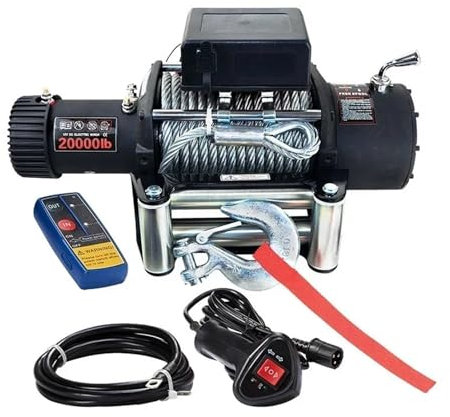 BADIKA Treuil d'ancre électrique Treuil électrique 12 V/24 V, 13800 à 9000 kg, étanche, télécommande sans Fil, Moteur à Rouleau, Guide-câble for Bateau, SUV, VTT, Camion, Sauvetage(12V 3000LBS)