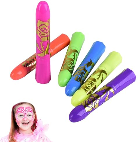 Neon Body Paint,Makeup Neon Face Painting | Crayon Washable Safe Sticks for Party Makeup Halloween Birthday Club Outdoor Kids Adults Masquerade