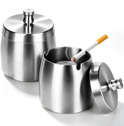 YYTECH 2pièces Cendrier Exterieur Inoxydable Cendrierd Coupe-vent