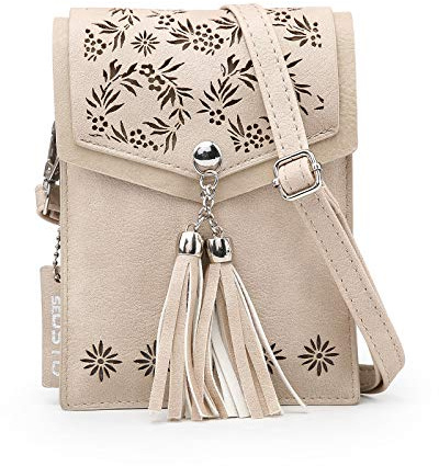 seOSTO Bolso Para Movil Mujer, Bolso Movil Mujer Multifuncional, Bolso Bandolera Mujer Pequeño Con Adornos De Flecos, Bolsos Pequeños Mujer, Regalos Para Niñas/Mujeres