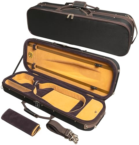 MI&VI AF-5003 Lightweight 4.3lb Hard Viola Travel Case With Reflective Safety Strips | Shoulder Straps | Hard-Shell | High-Density Foam - MIVI Music (14.5 to 15 inch)