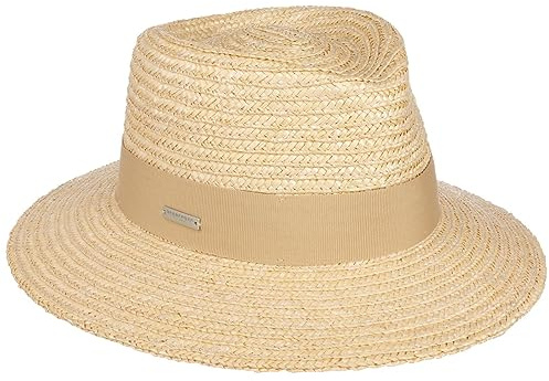 Seeberger Rileja Strohhut Sonnenhut Damenhut Bortenhut Sommerhut Damen - mit Ripsband Sommer Frühling-Sommer - One Size Natur