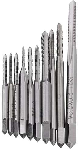 M1-M3.5 Macho de Roscar Mecánico, 10 Piezas Juego de Cortadores de Roscas de Acero Rápido HSS, Mini Herramienta de Roscado Métrico, Brocas Pequeñas para Roscar, para Relojes Y Relojes de Pulsera