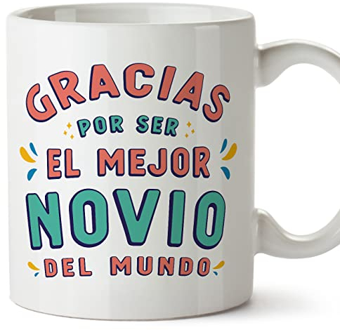 MUGFFINS Tazas para NOVIO - En Español - Gracias por ser el mejor - 11 oz / 330 ml - Regalo original y divertido