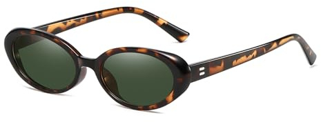 LJCZKA Retro Gafas de Sol Ovaladas para Mujer Hombre años 90 Pequeñas Ovaladas Vintage Gafas de Sol Protección UV400