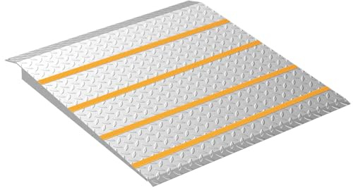 Door Threshold ramp, Door ramp for 2in to 8in Rise, Heavy Duty Front Door ramp for Elderly wheelchairs/Walkers/Scooters(33.5 L*31.7 W, Alloy Iron, 32LBs, Max 800LBs)