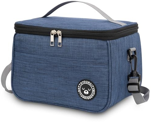 BALIGO Bolsa Termica Porta Alimentos 9L, [ Forro Resistente a Las Fugas ] Bolsa Nevera Portatil, Bolsa Comida Trabajo, Bolsa Isotermica Porta Alimentos, Lunch Bag Oficina Viaje Picnic (Azul, 9L)