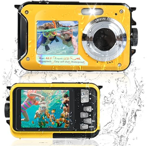 Comius Sharp Unterwasserkamera für Schnorcheln, 10FT 30MP Foto FHD Video Digitalkamera Wasserdicht mit 32GB Speicherkarte für Tauchen, Surfen, Schwimmen