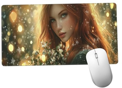 Blanco Alfombrilla Ratón 1400x600x3mm Alfombrilla Raton XXL con Base de Goma Antideslizante, Accesorios Gaming Paisaje, Ordenador Gamer Regalos, Mouse Pad Gaming Mejora La Precisión Y La Velocida Y284